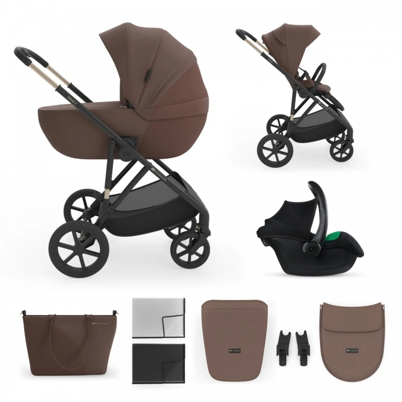 Kinderkraft Prime 3 kolica 3u1 Brown - Meda Shop