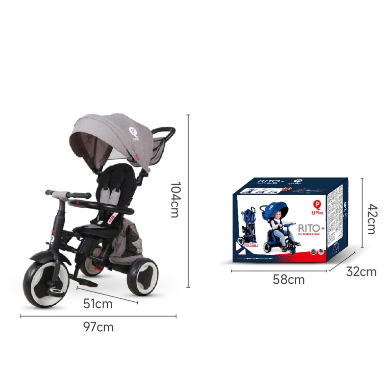 Qplay Rito Plus tricikl Black