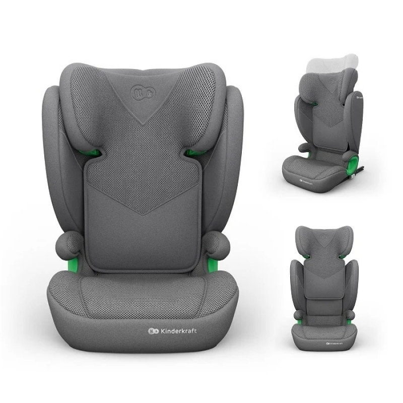 Kinderkraft Junior Fix 2 Plus isofix i-Size auto sedište 100-150cm Grey - Meda Shop