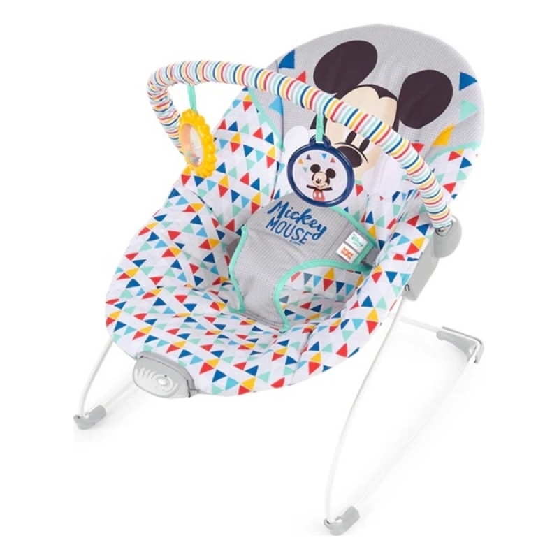 Kids II Disney Baby Mickey Mouse ležaljka za bebe 0-9kg sa vibracijom Triangles - Meda Shop