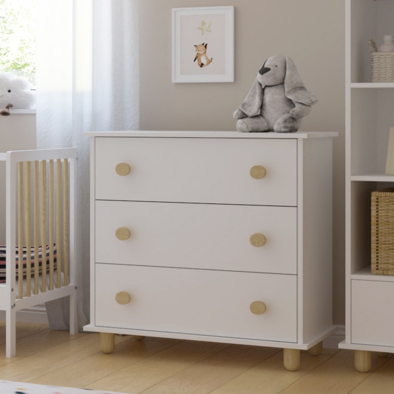Pinewood Lumi komoda za bebe White - Meda Shop