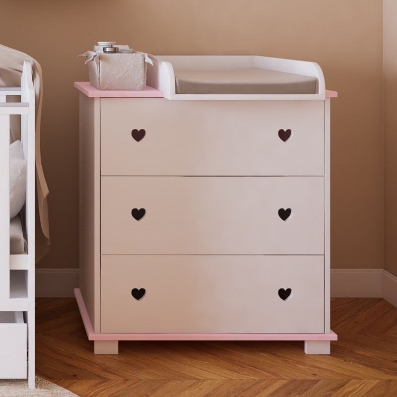 Pinewood Srce komoda za bebe Pink - Meda Shop