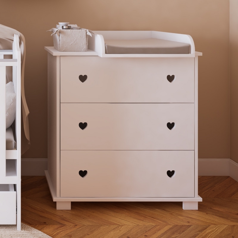 Pinewood Srce komoda za bebe White - Meda Shop