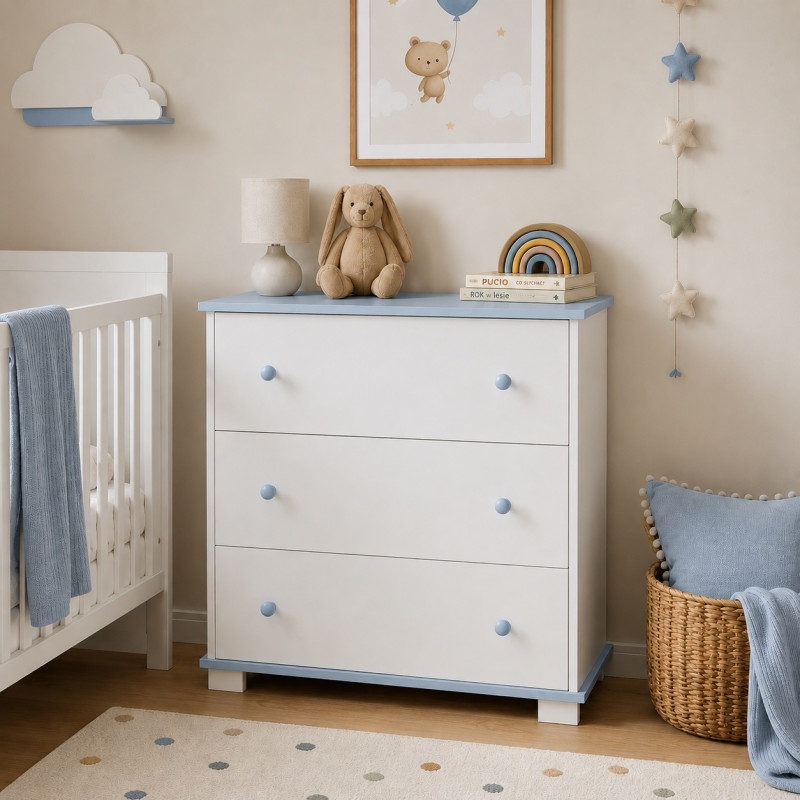 Pinewood Classic komoda za bebe Blue - Meda Shop