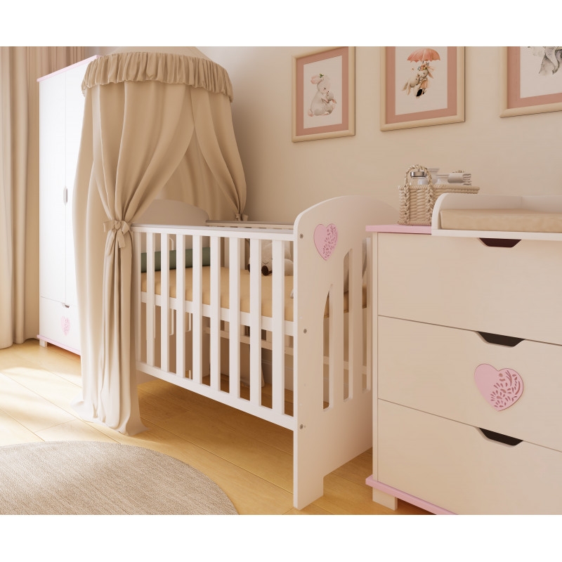 Pinewood Heart krevetac za bebe Pink - Meda Shop